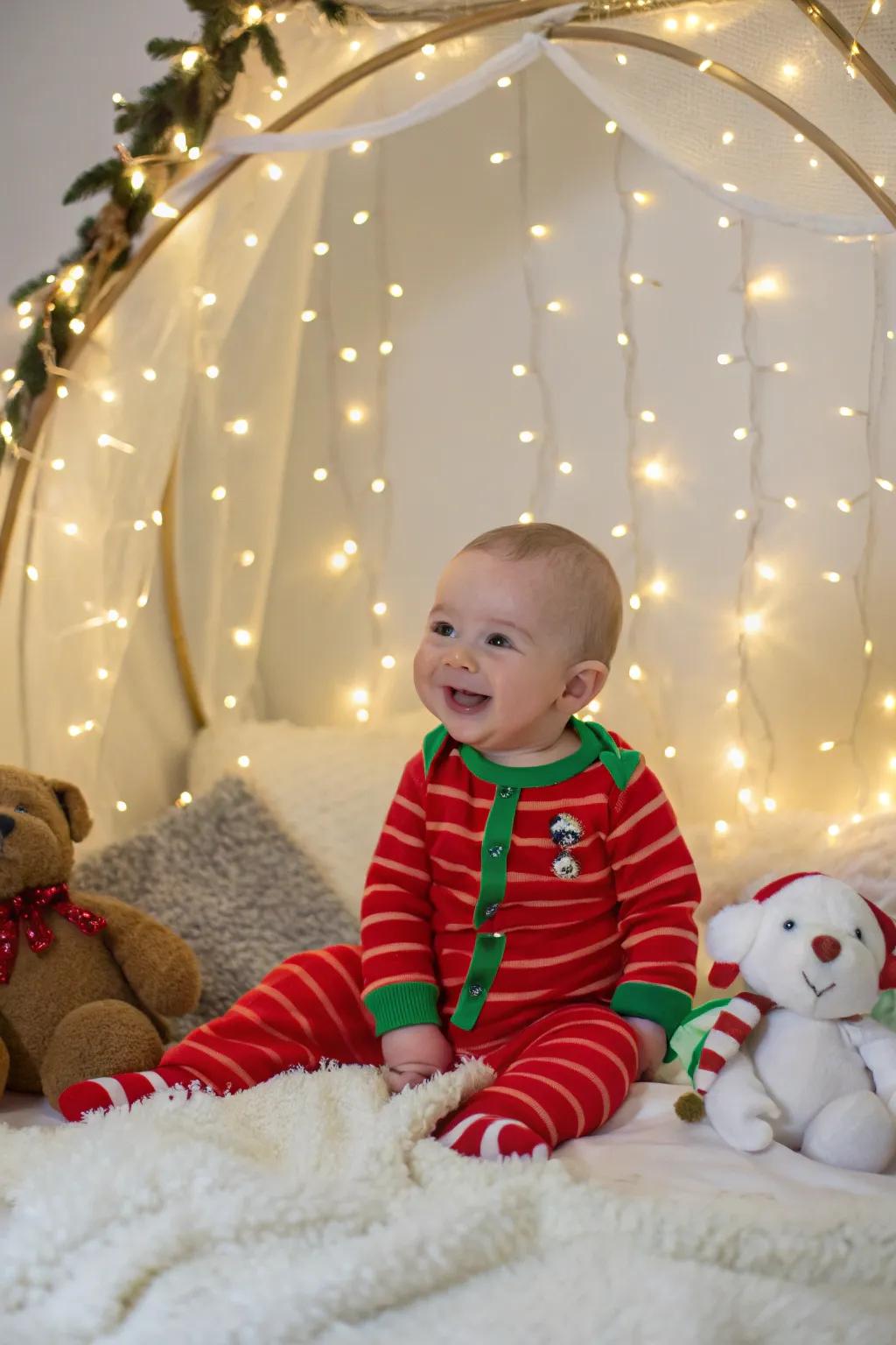 Capture the essence of a festive pajama party with your little one this Christmas.