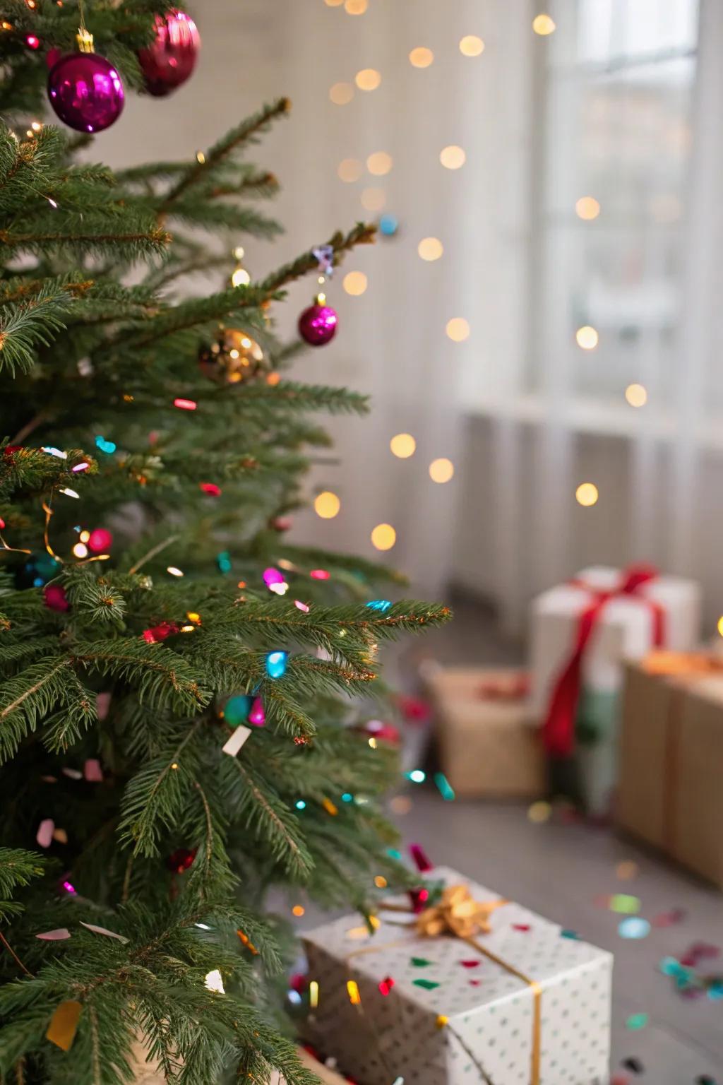 Sprinkle joy with confetti that adds a playful and festive touch to your holiday tree. 🎊 #ConfettiFun #FestiveDecor