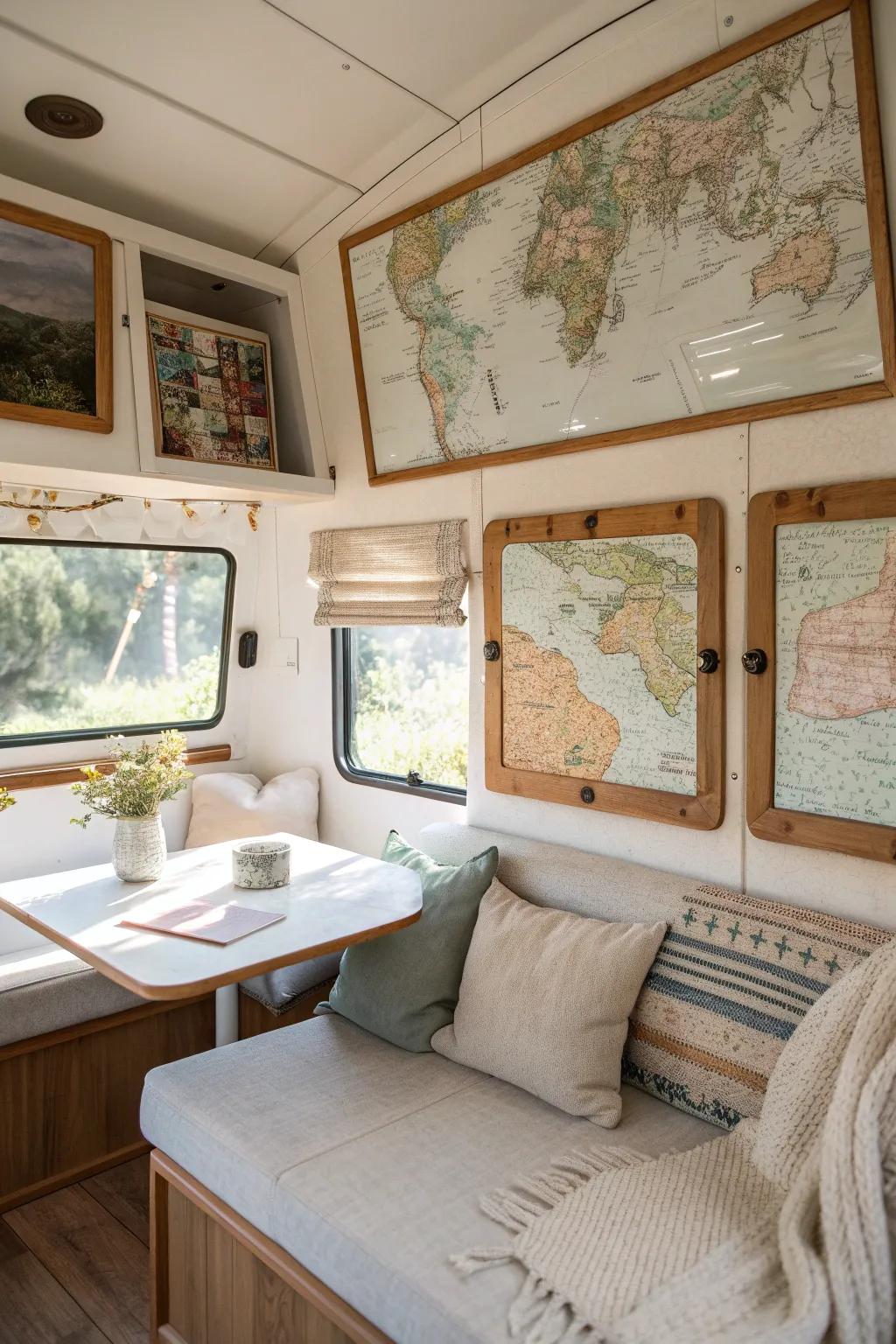 Infuse your space with wanderlust using charming vintage maps.
