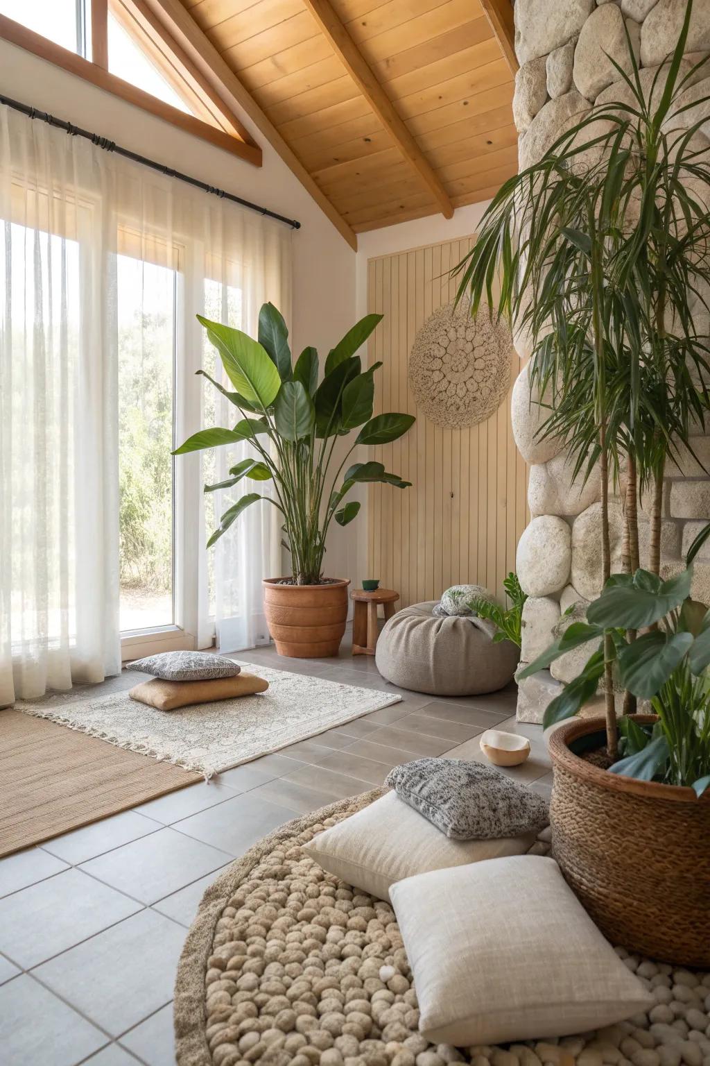 Embrace nature indoors with biophilic design for a calming, organic feel. 🍃 #BiophilicDesign #NatureInspired