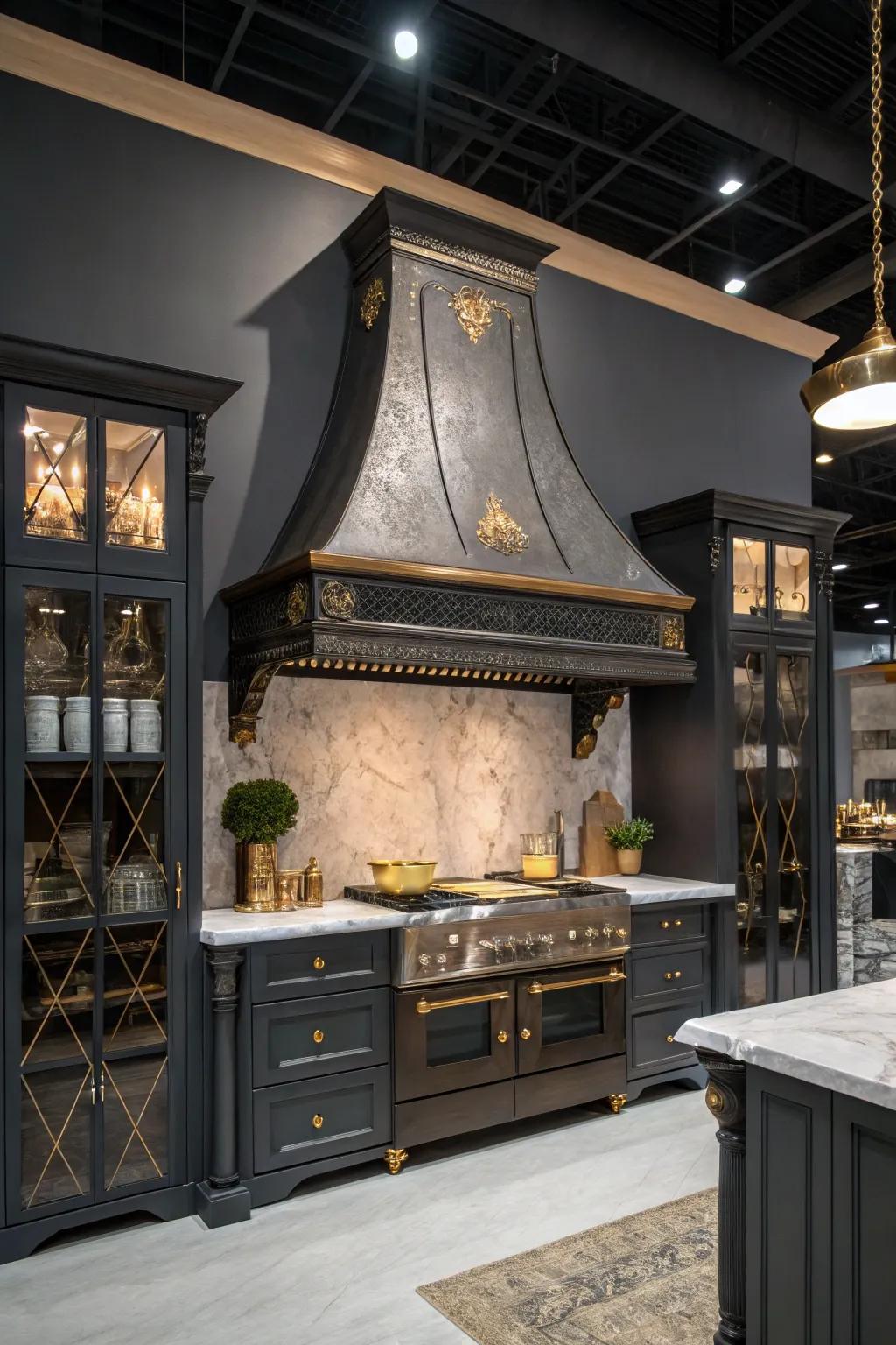 Make a bold statement with a range hood that enhances your kitchen's overall aesthetic.