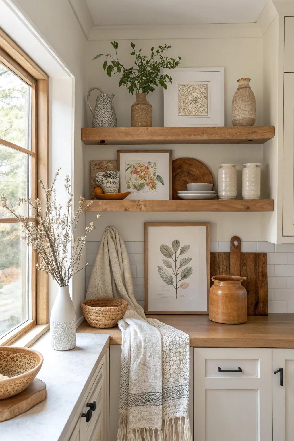 Add a splash of personality with an art display niche in your kitchen.