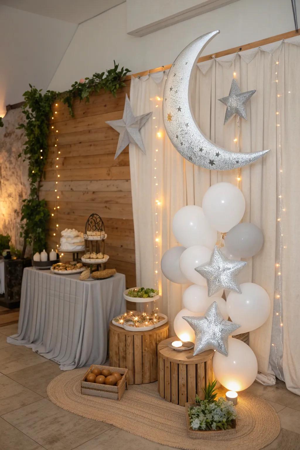 Add a touch of playfulness with balloons that float like magic in the air.