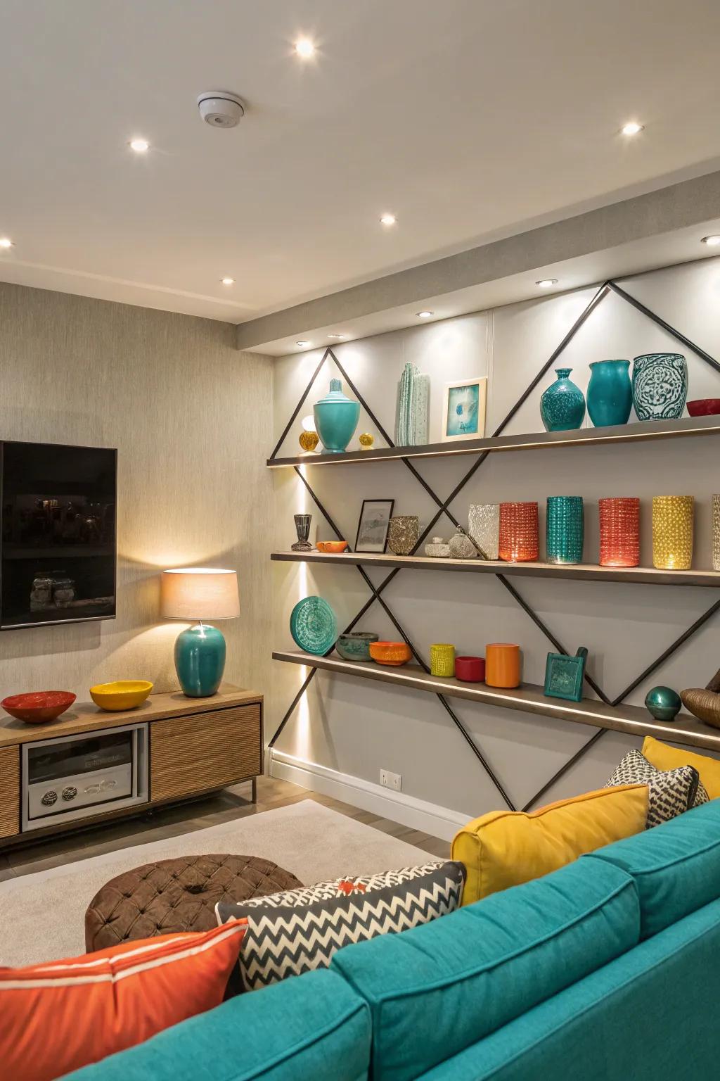 Achieve a sleek, modern aesthetic with recessed shelf lighting that’s both stylish and unobtrusive.