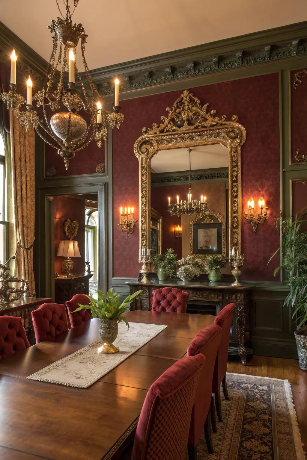 Mirrors reflect light and beauty, creating an illusion of space in your dining room.