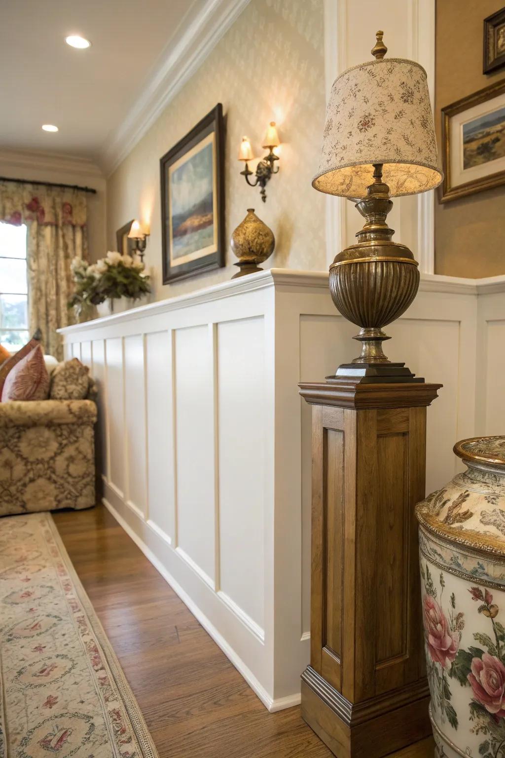 Bring nostalgic beauty into your home with vintage-inspired wainscoting caps that echo timeless elegance.