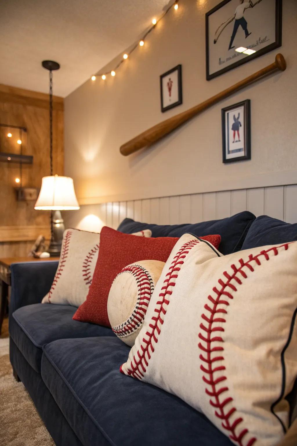 Relax in style with pillows that celebrate your favorite game. 🛋️ #CozyCorner #HomeStyle