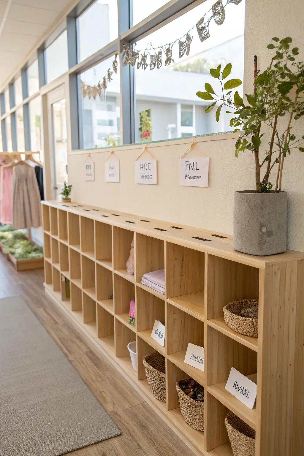 Personalized name tags bring a sense of belonging and pride to the daycare entrance.