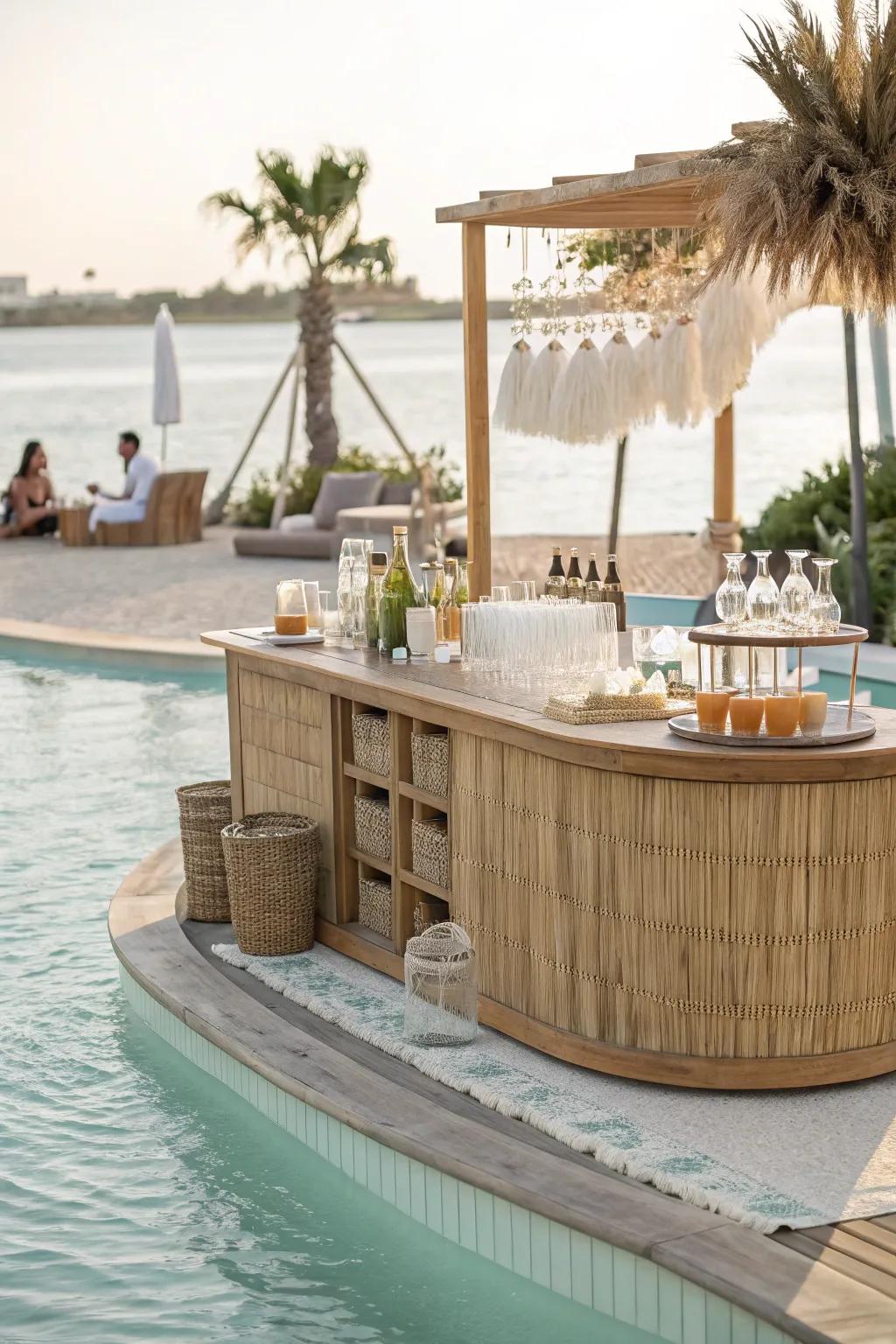 Keep it cool poolside with a floating beverage bar that adds fun and convenience.
