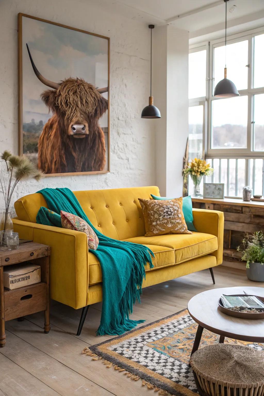 Create depth and interest by mixing various textures and materials in your decor.