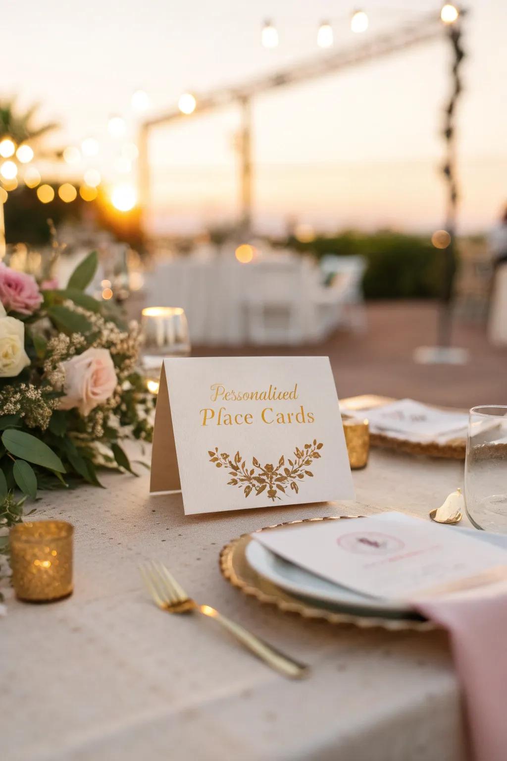 Personalized place cards offer a heartfelt touch. #CustomDetails #PersonalTouches