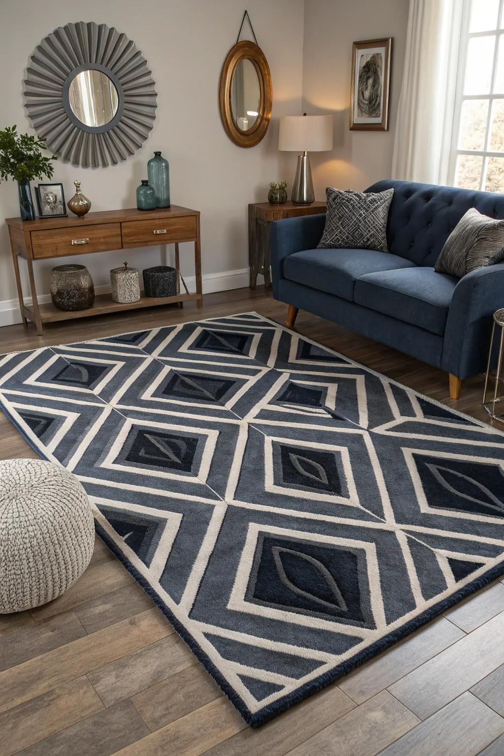 Add a playful twist to your decor with optical illusion rugs. #OpticalIllusions #FunDecor #UniqueRugs
