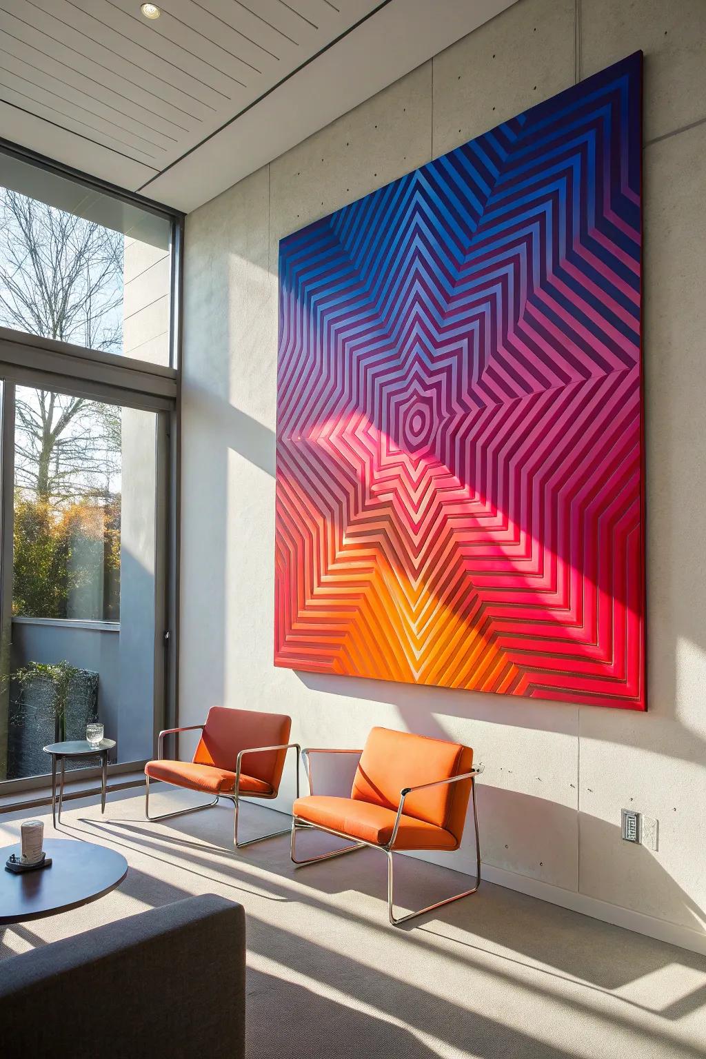 Add elegance and depth to your bedroom with gradient pattern wallpaper. 🌈 #GradientDesign #ElegantSpaces #HomeStyling