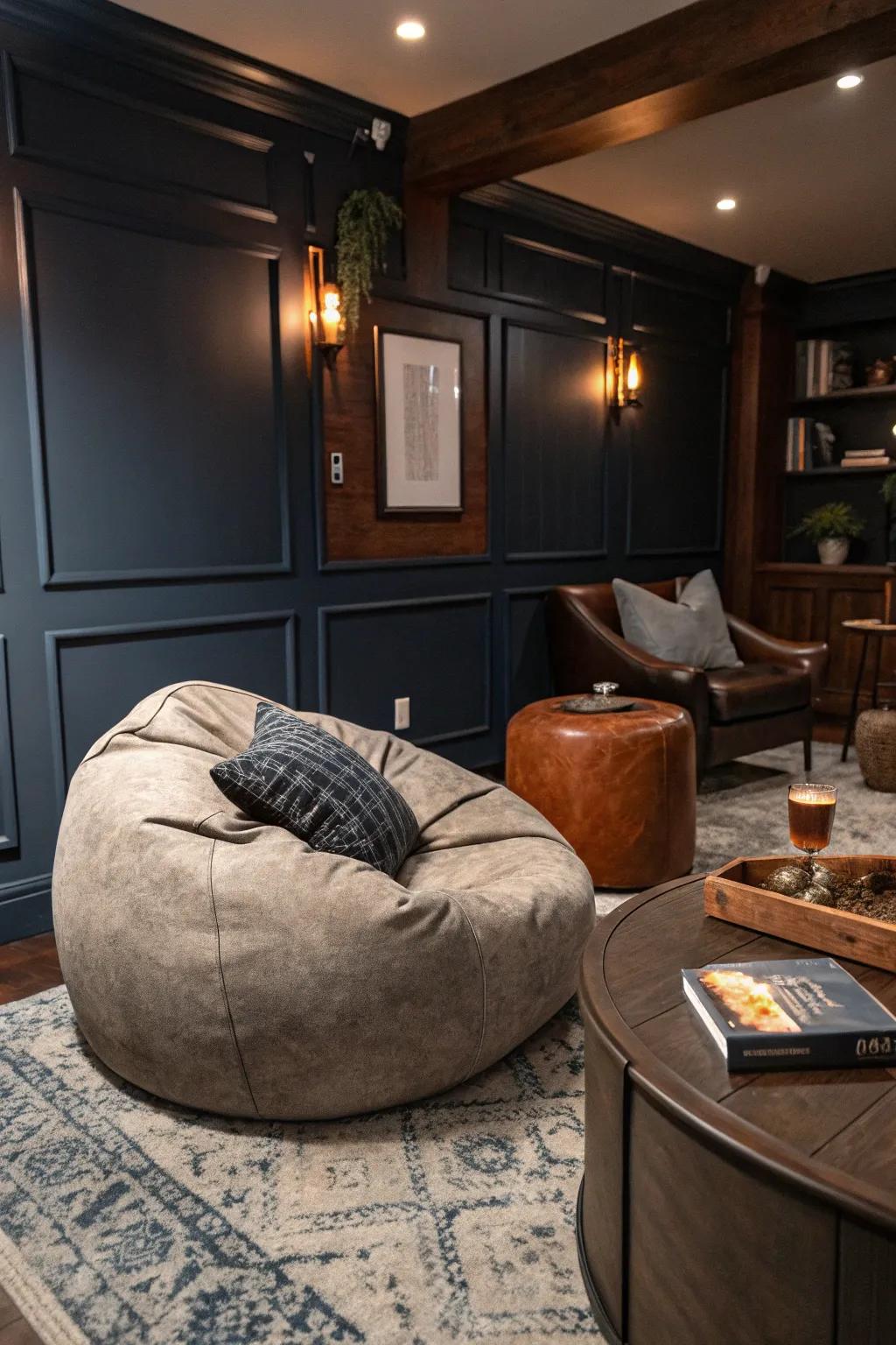 Relax in style with a bean bag that offers ultimate comfort.