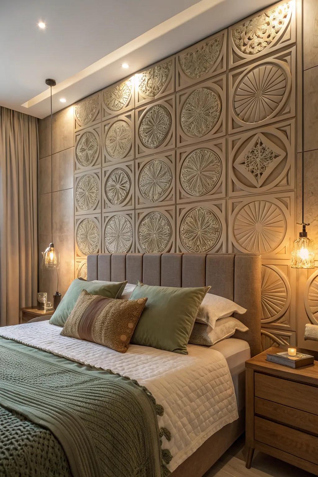 Create visual impact with 3D wall panels that add depth and intrigue.