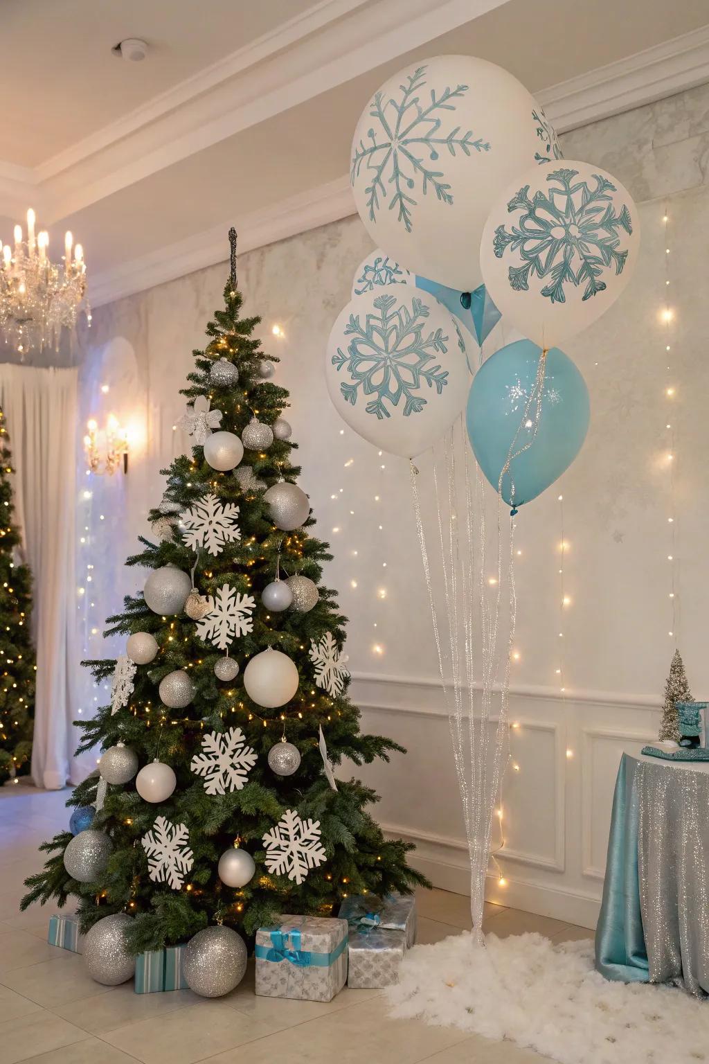 Add a magical surprise with snowflake balloons that bring a whimsical touch to your festive decor. ❄️ #WinterWonder #BirthdayMagic