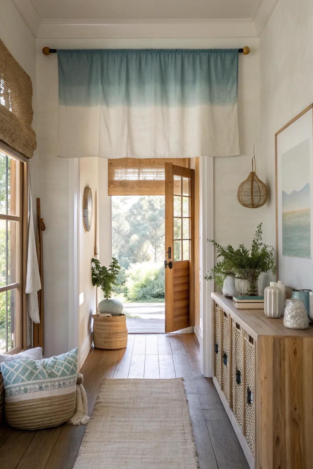 Ombre box valances create a stunning visual effect.