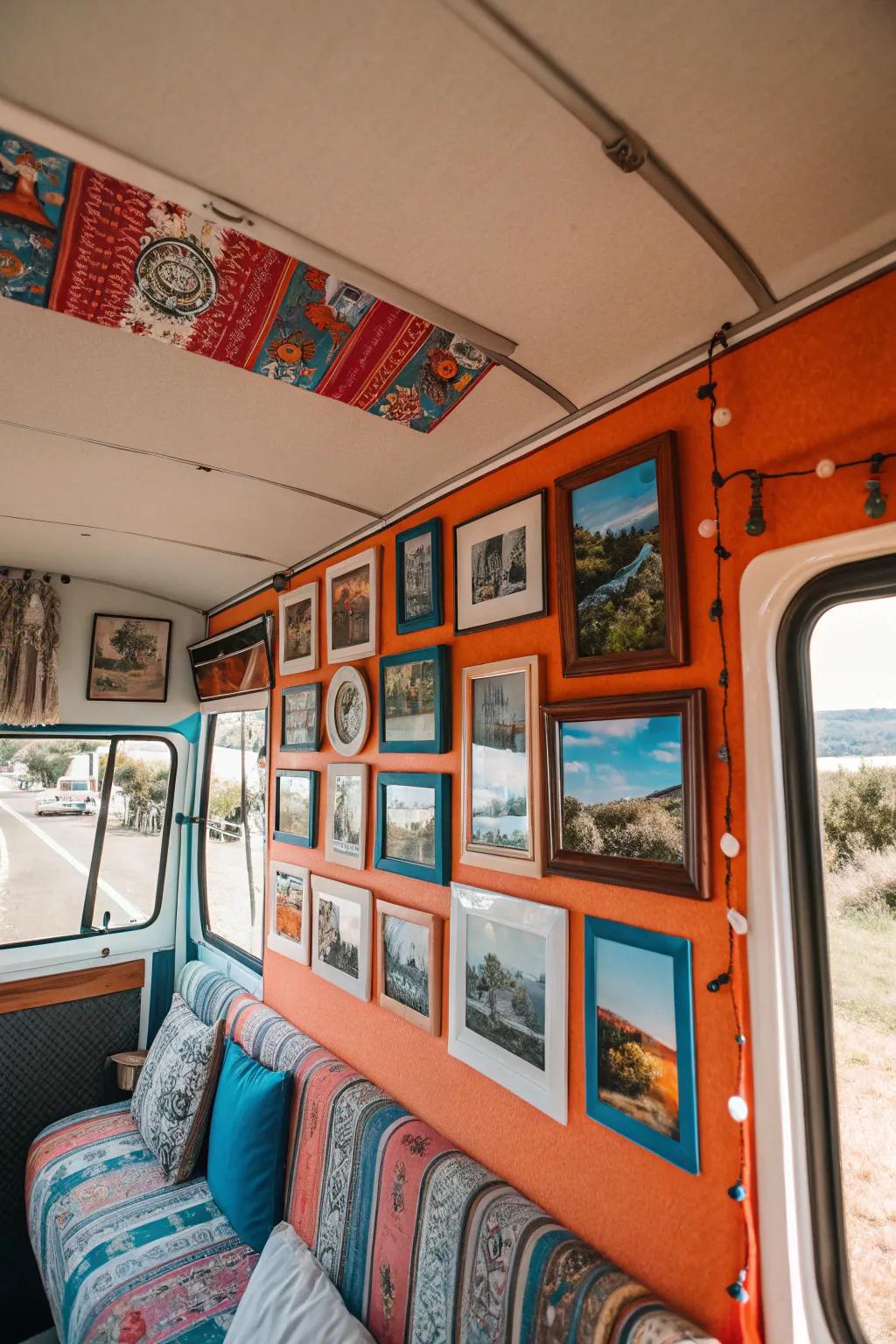 Personalize your van with a gallery wall of your favorite moments.