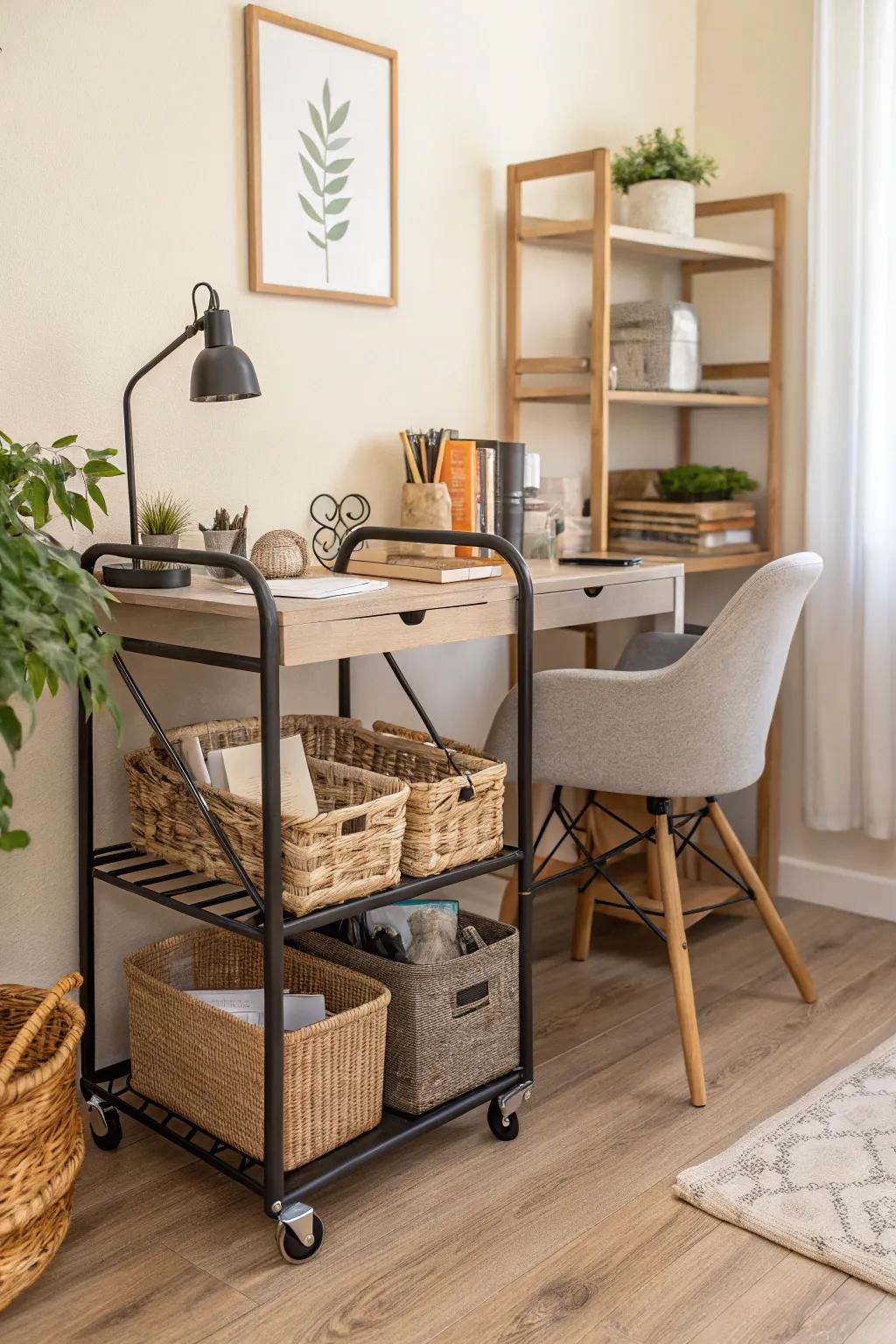 Adapt and thrive with a rolling cart that complements your ever-evolving workspace.