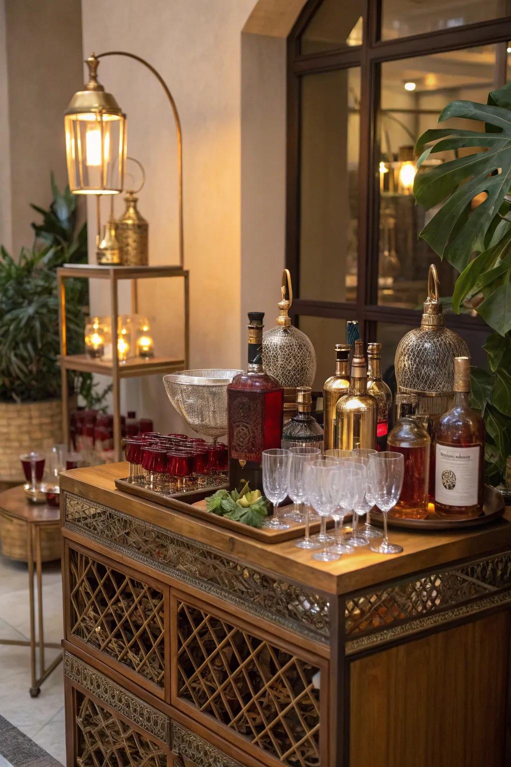 Get creative with an eclectic mix of decor and drinkware for a display that's uniquely yours. #EclecticStyle #PersonalTouch