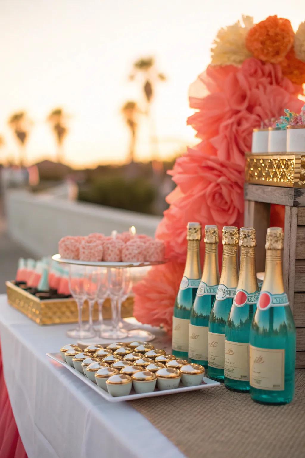 Gift your guests with champagne-themed favors that add a touch of luxury to your day.
