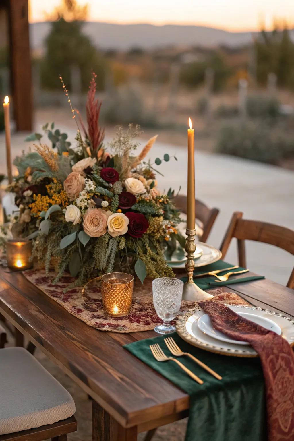 Seasonal elements bring a fresh, dynamic touch to your wedding decor.