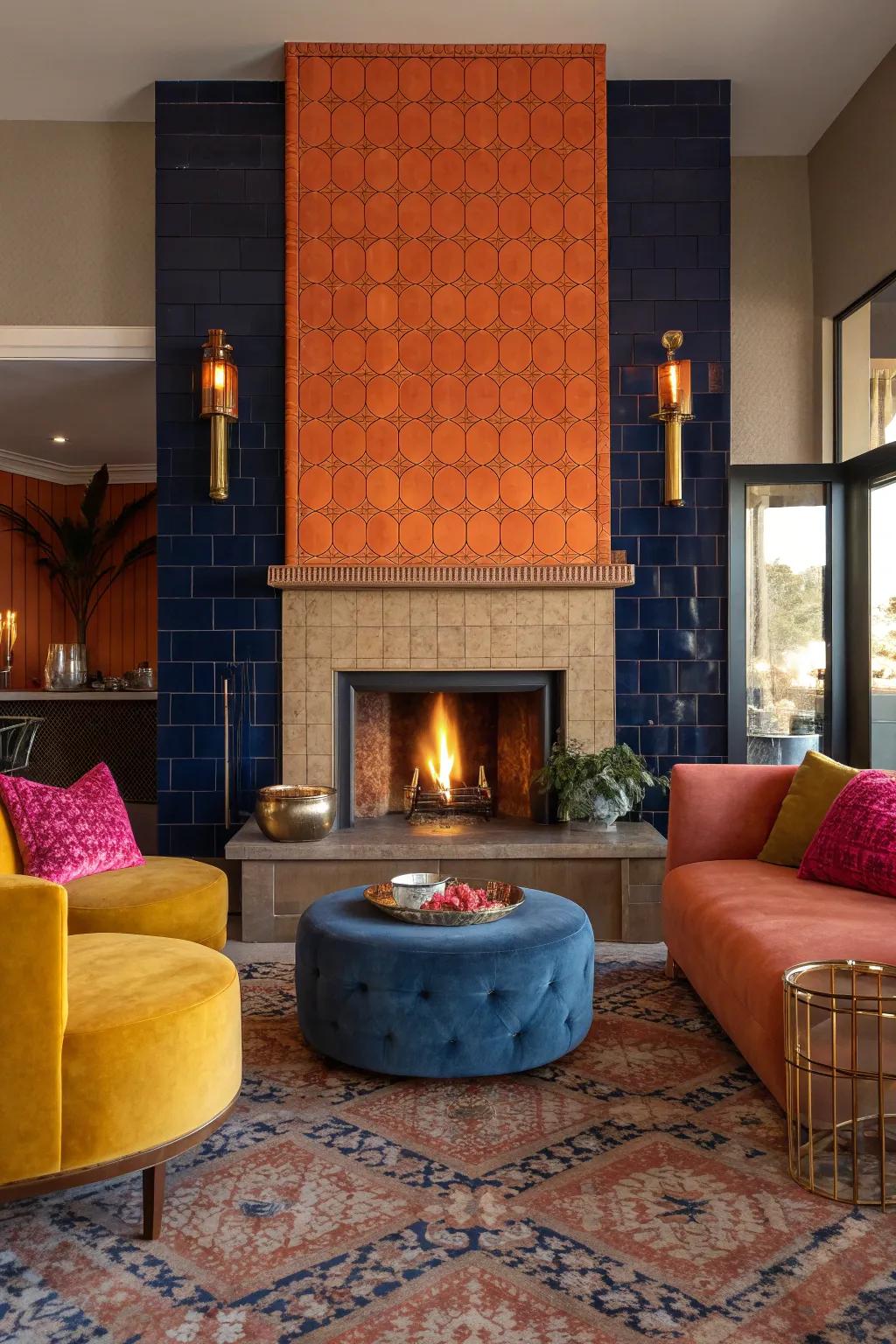 Create a welcoming glow with warm lighting that highlights the beauty of your fireplace.