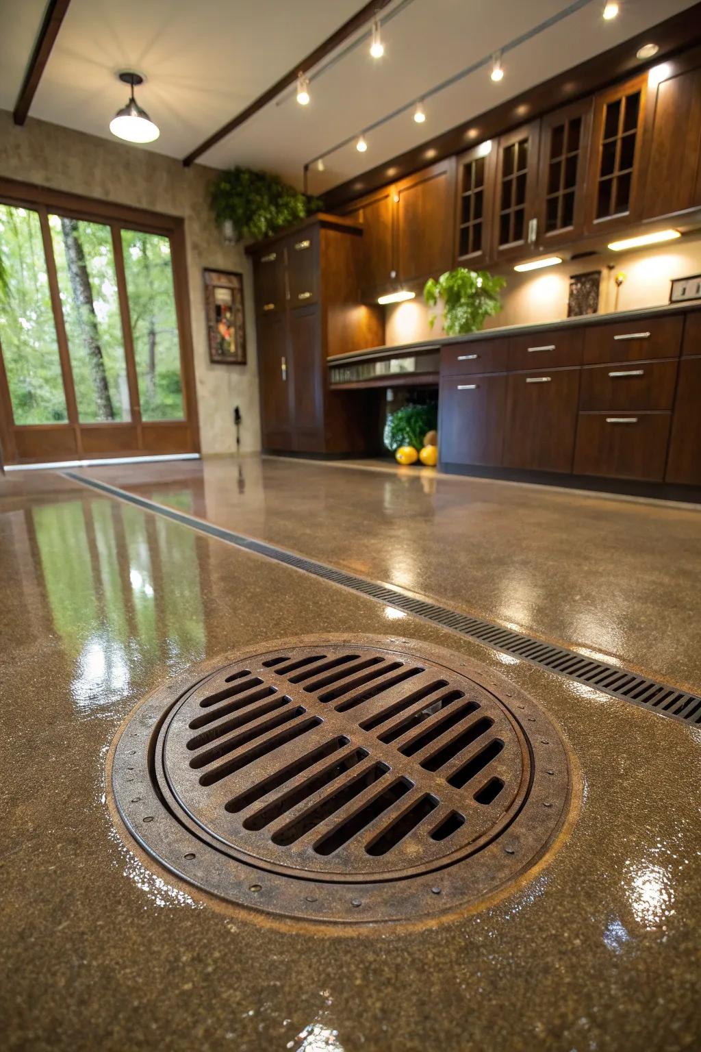 Oil interceptors capture debris, maintaining efficient drainage.