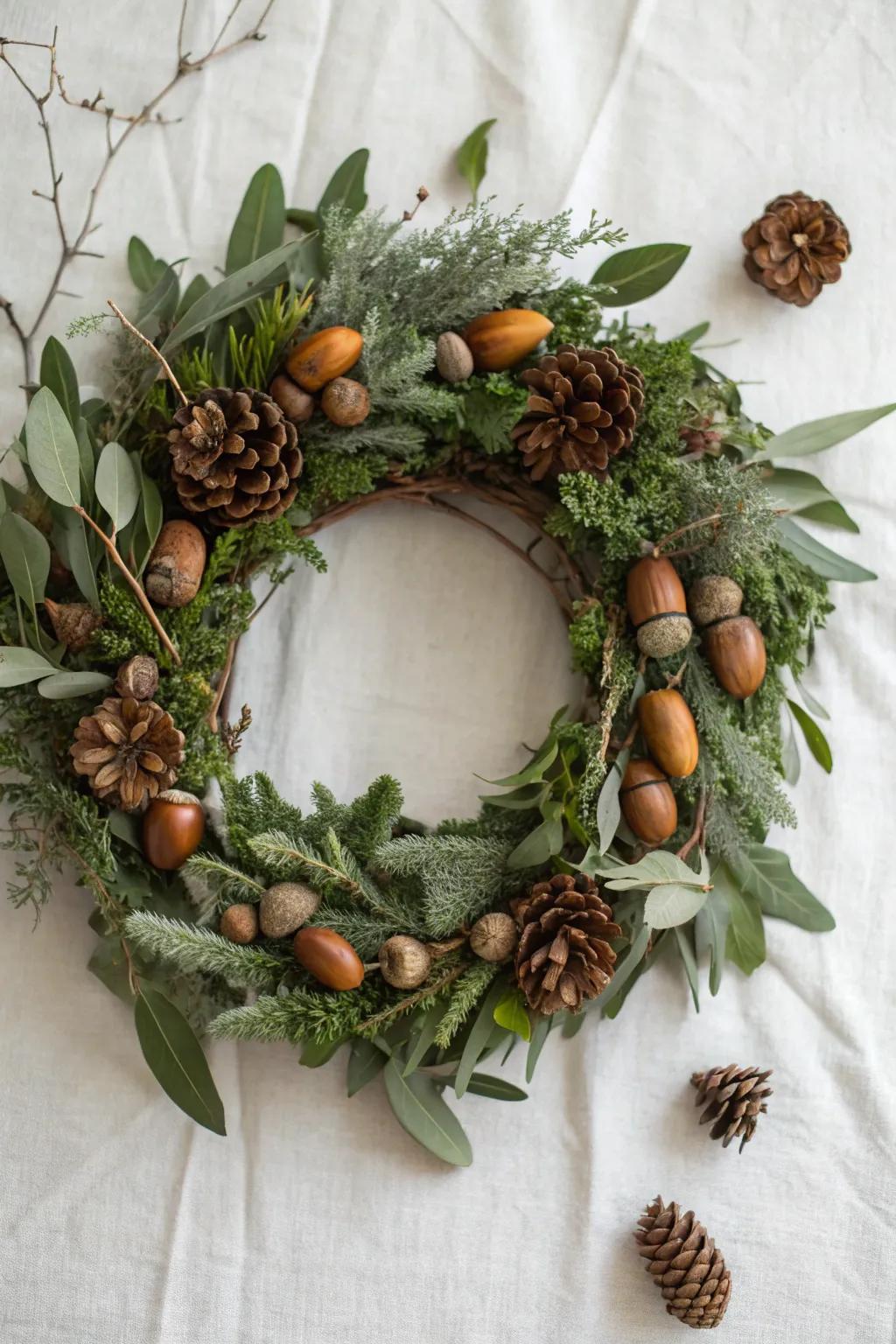 Step into the woods with this nature-inspired woodland wreath.