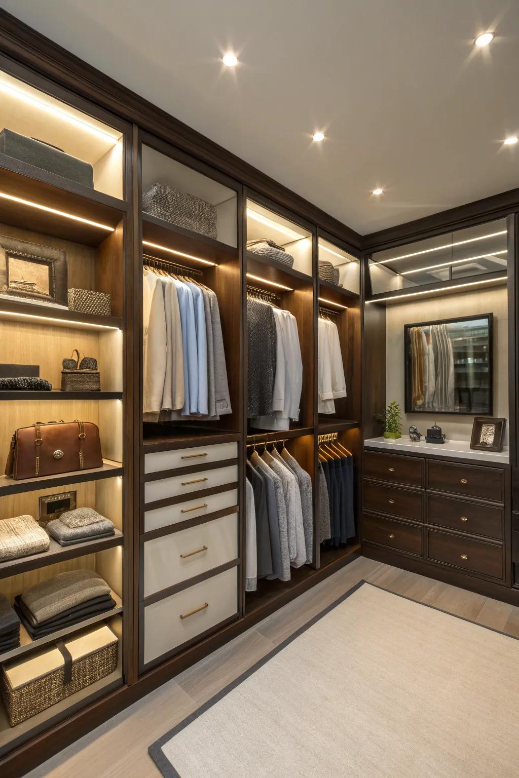 Acrylic dividers keep your shelves tidy, providing clear separation without clutter.