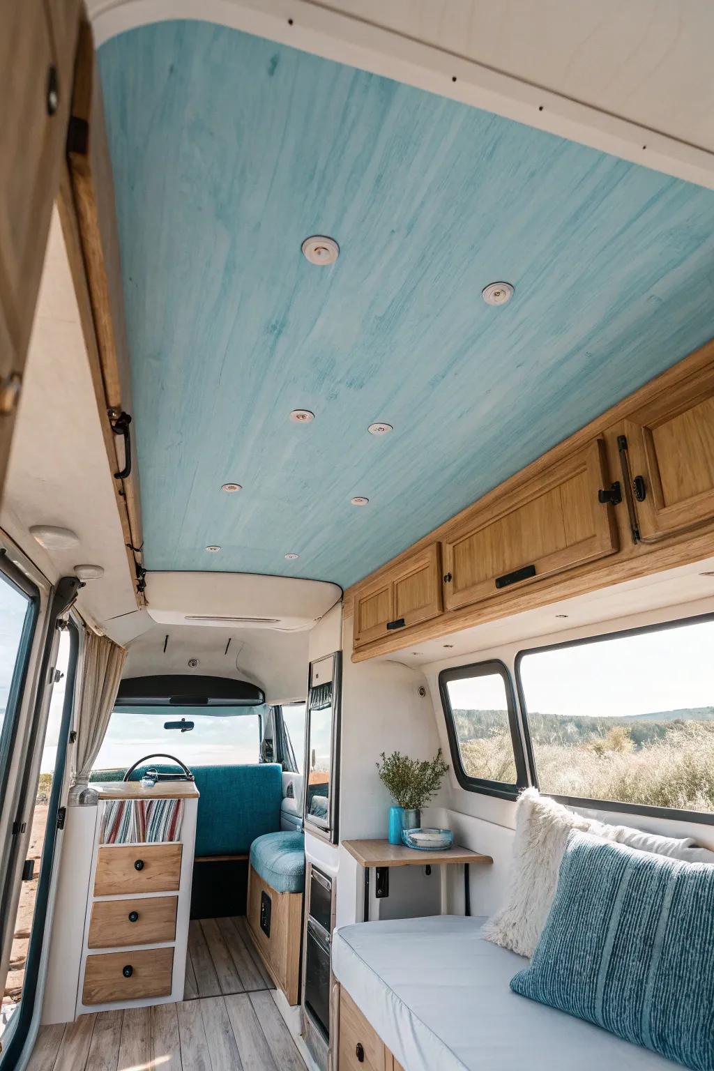 Painted ceilings offer a delightful surprise, adding depth and interest to your RV space.