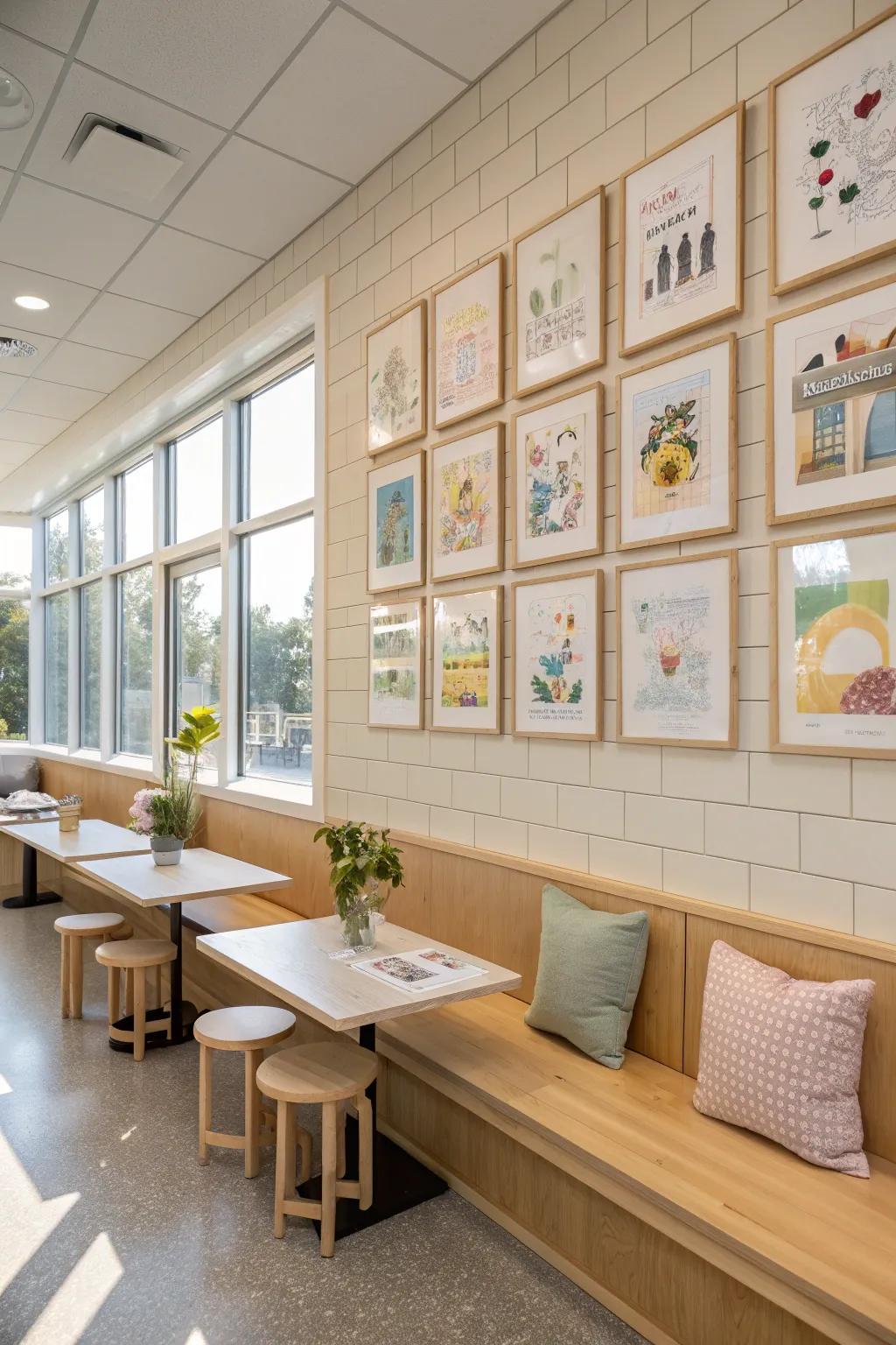 Transform the cafeteria with the vibrant creativity of student artwork.