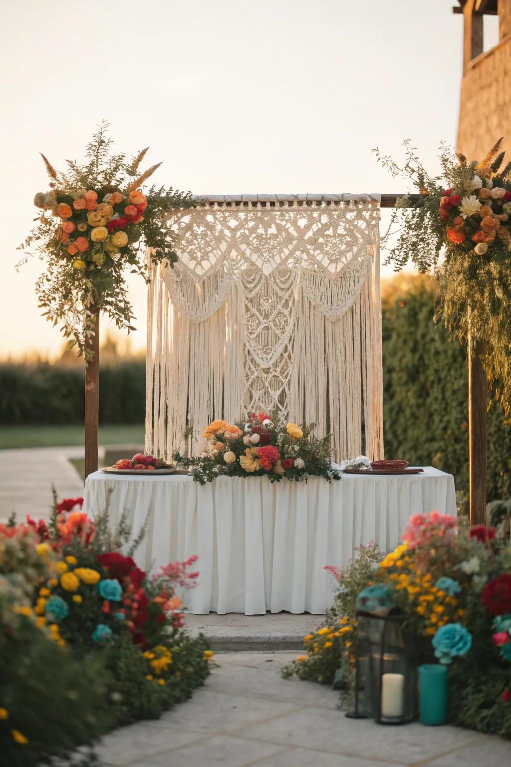 Macramé adds a boho-chic vibe, perfect for creating a relaxed and stylish atmosphere.
