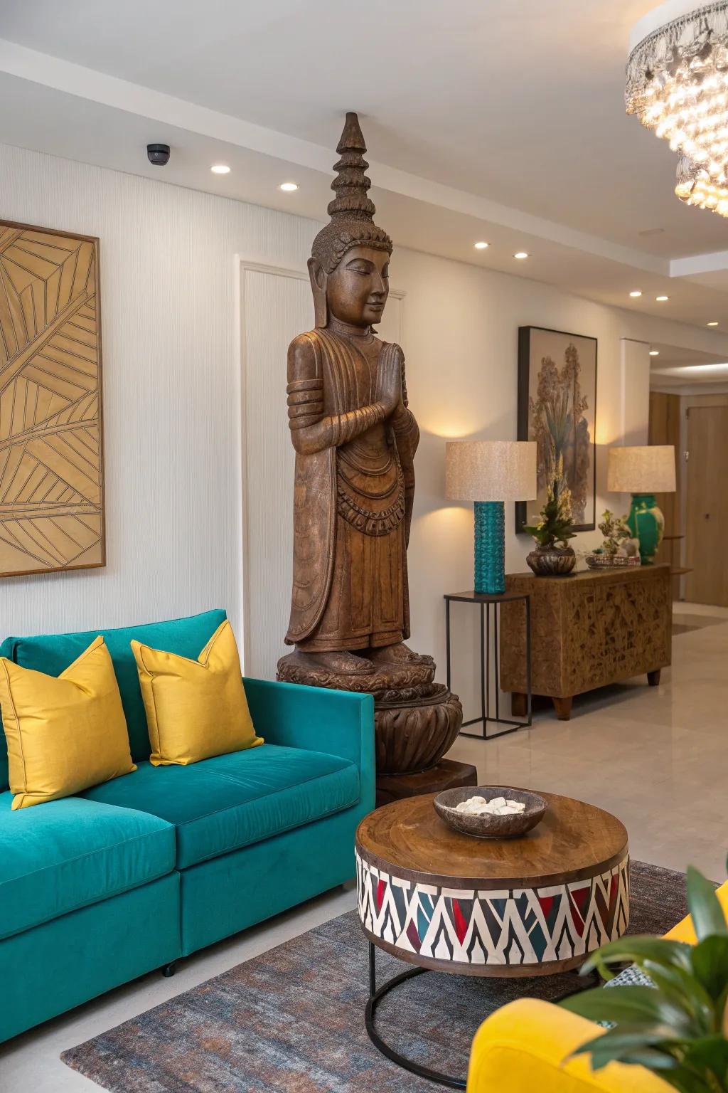 Achieve a unique look by blending traditional Thai decor with modern elements. 🛋️ #EclecticStyle #HomeDesign