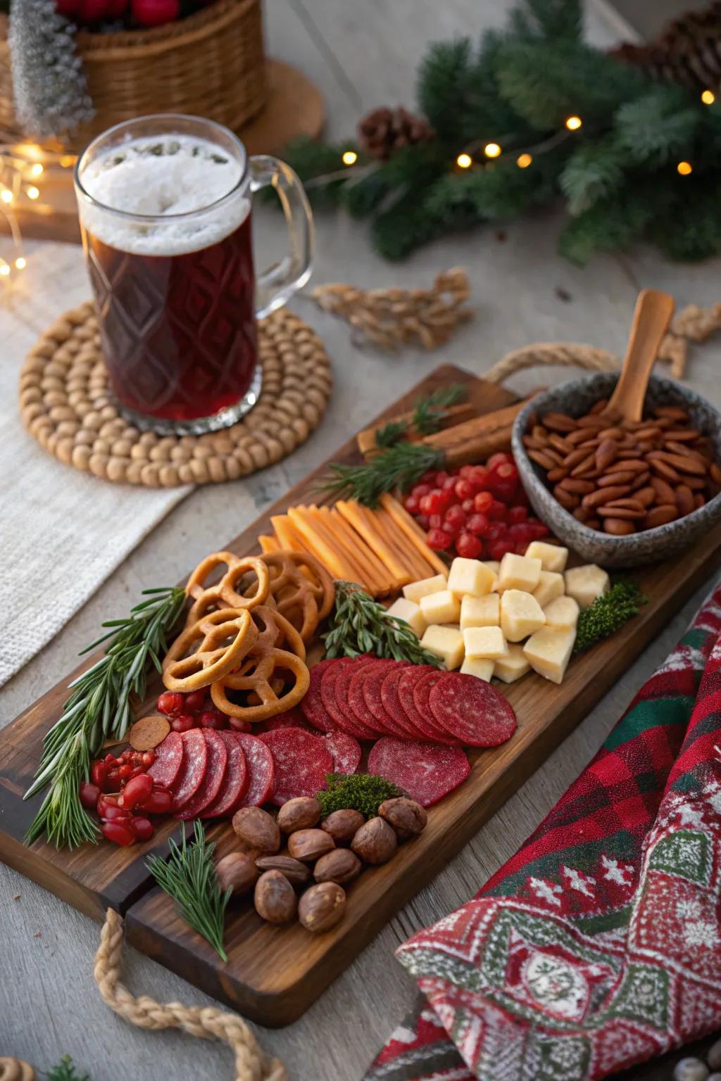 Bring the charm of a European market to your home with a festive charcuterie board. #EuropeanCharm #MarketMagic