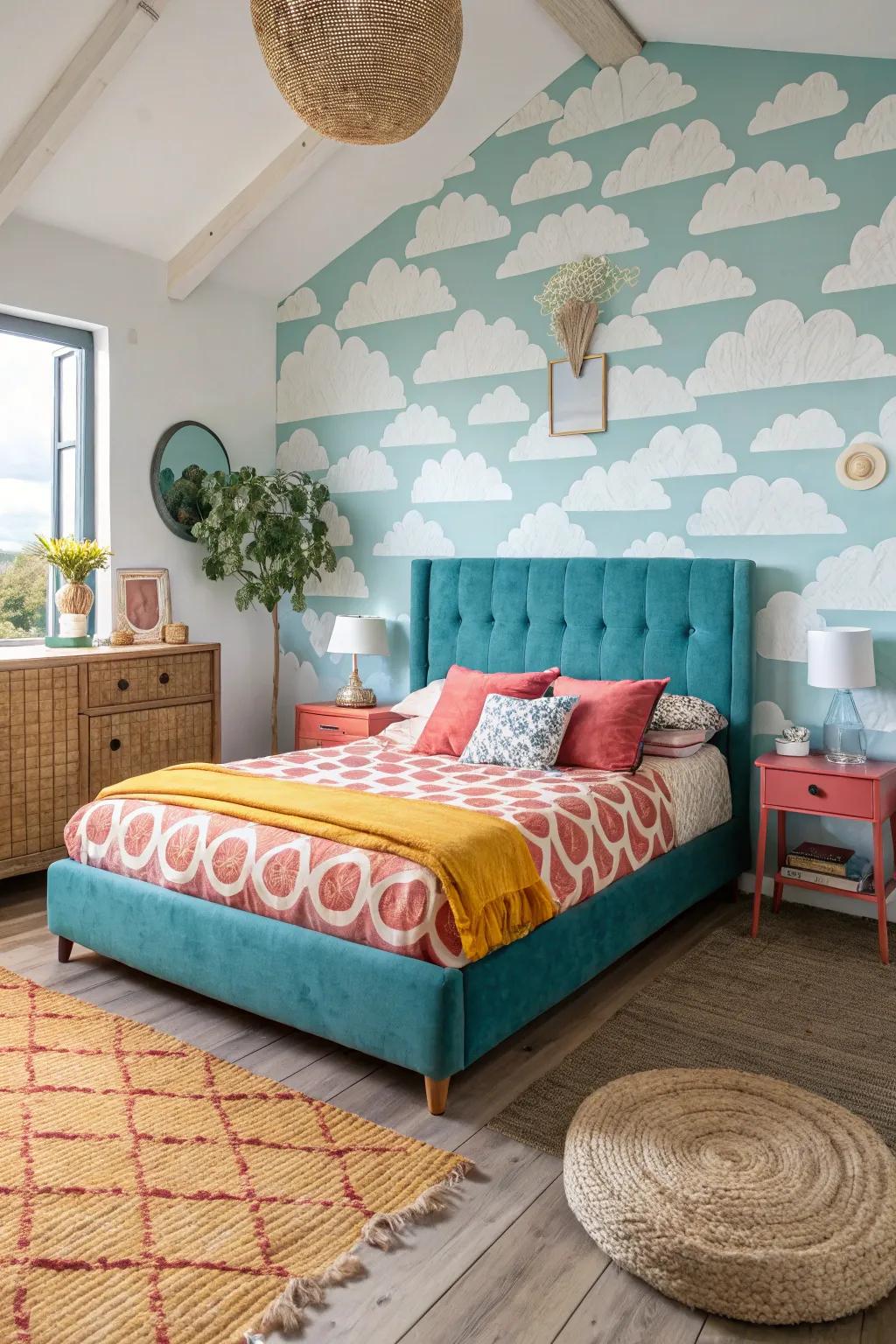 Blend nature with dreams using wooden accents that ground your airy retreat.