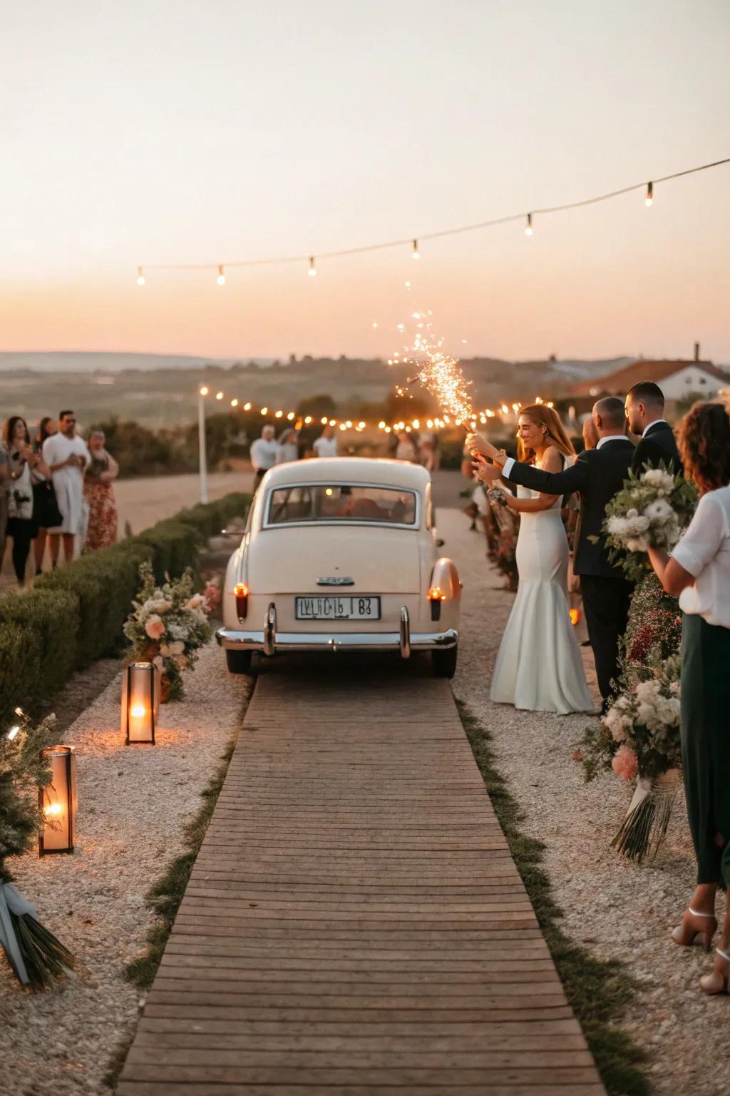A unique exit creates a memorable finale to your wedding celebration. 🎇 #WeddingExit #MemorableMoments