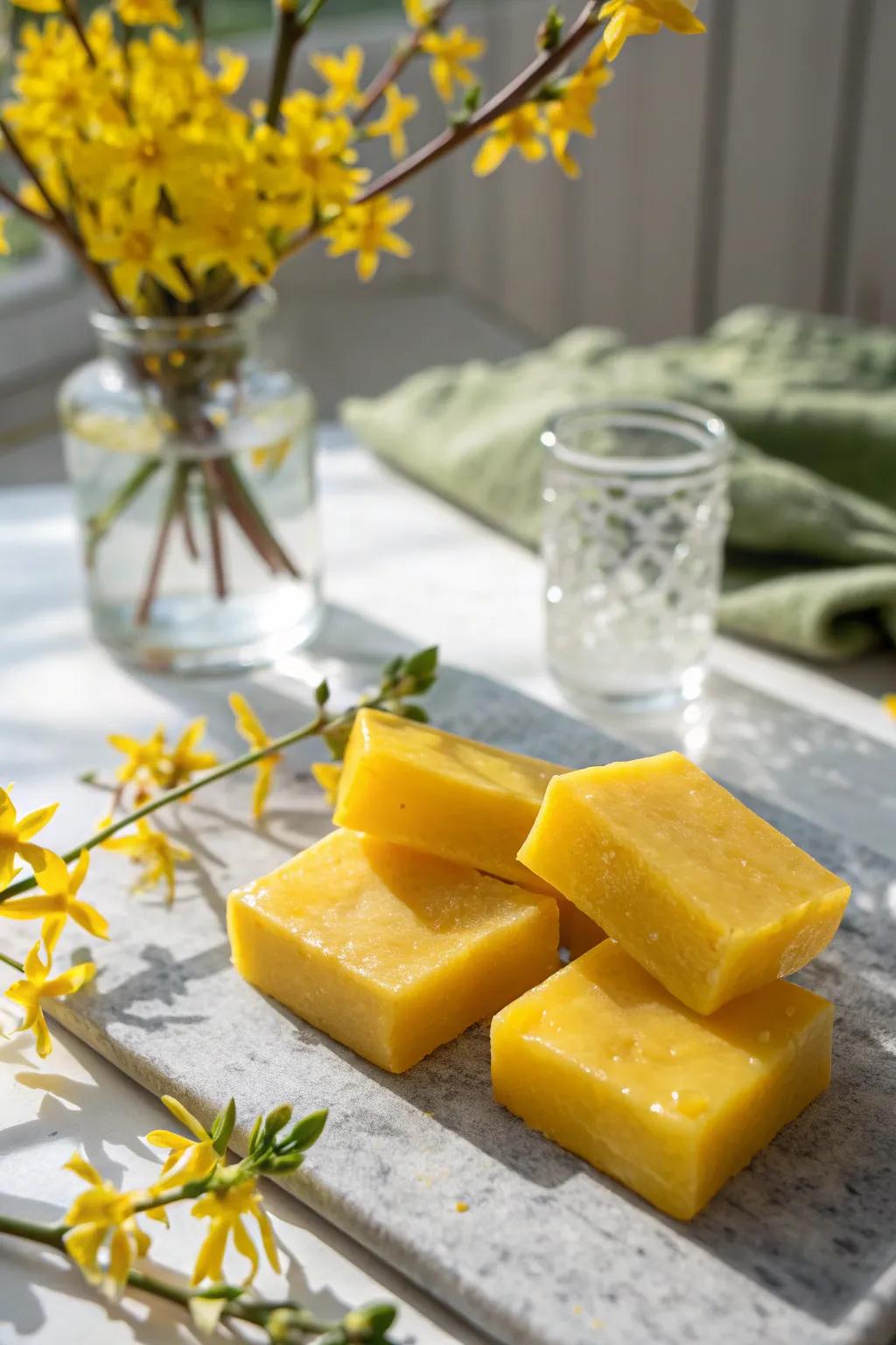 Create luxurious forsythia-infused soap that brings a touch of spring to your skincare routine. 🛁🌿 #DIYBeauty #NaturalSoap