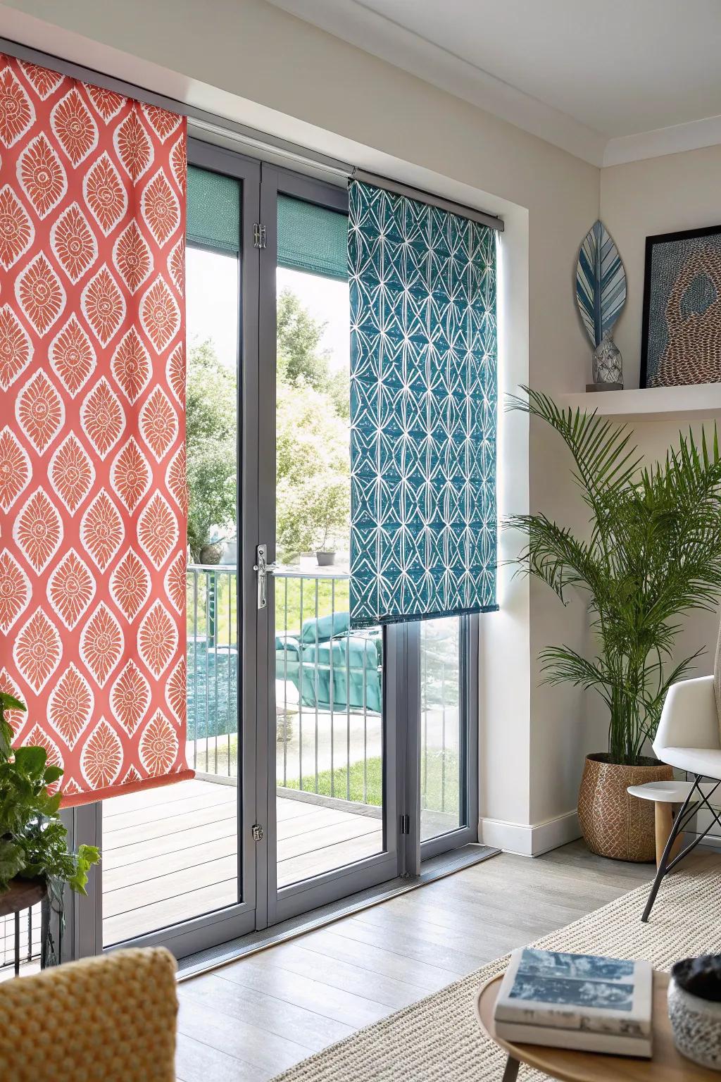 Patterned cellular shades bring style and function, enhancing your home's aesthetic.