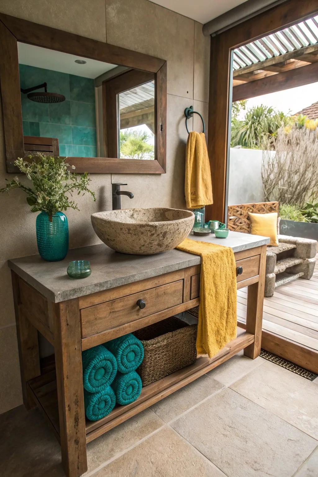 Reclaimed materials bring history and character to your bathroom. 🌍 #ReclaimedMaterials #EcoFriendlyDesign