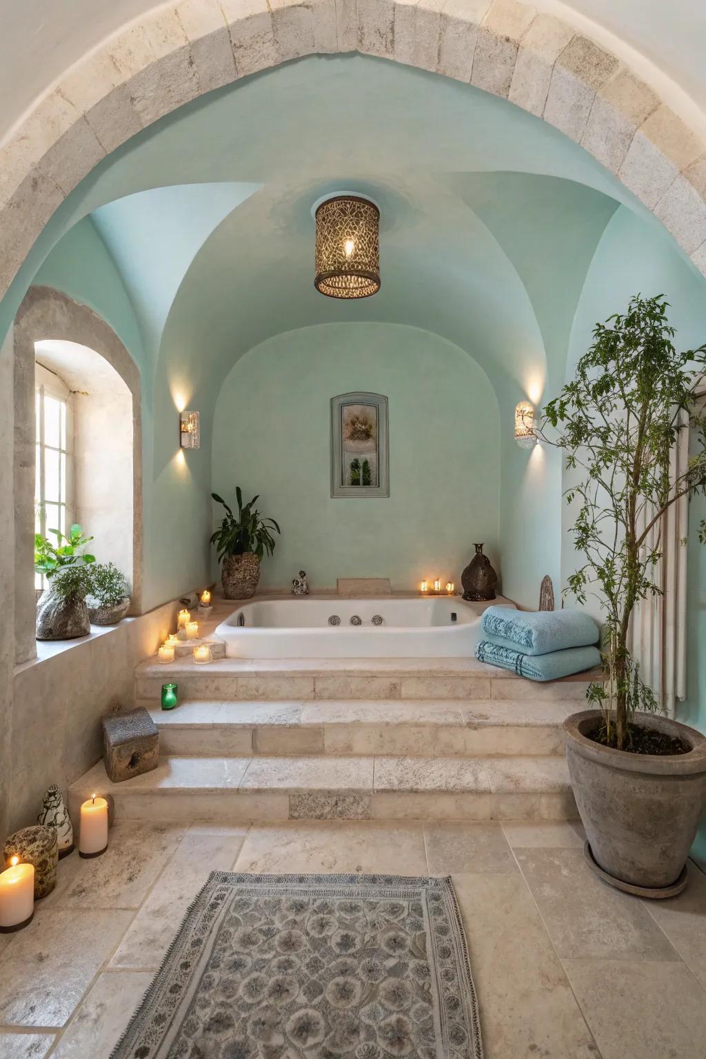 Find your zen with a sunken tub surrounded by tranquility and peace.