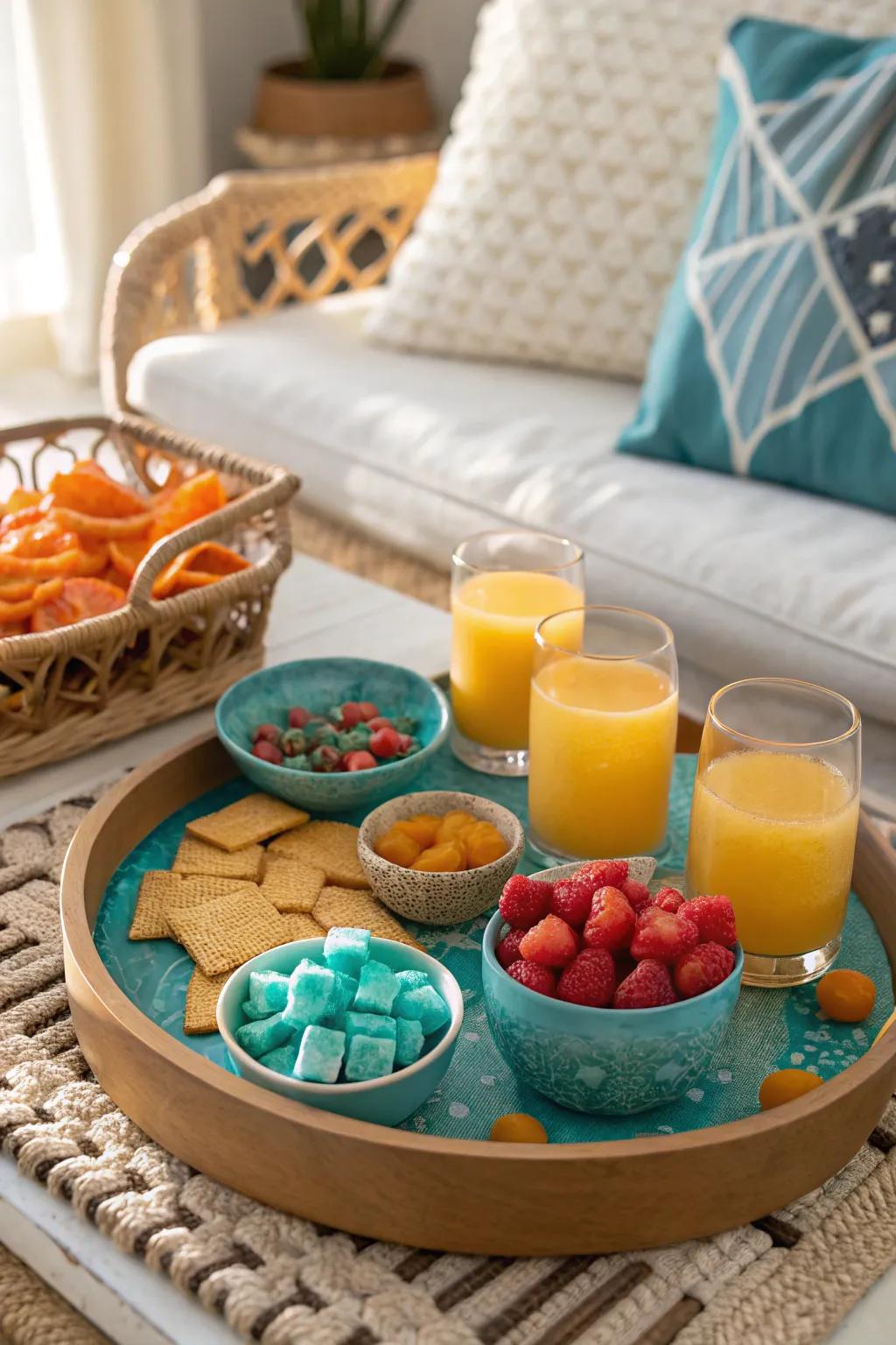 Start your stay right with our selection of complimentary snacks and beverages.