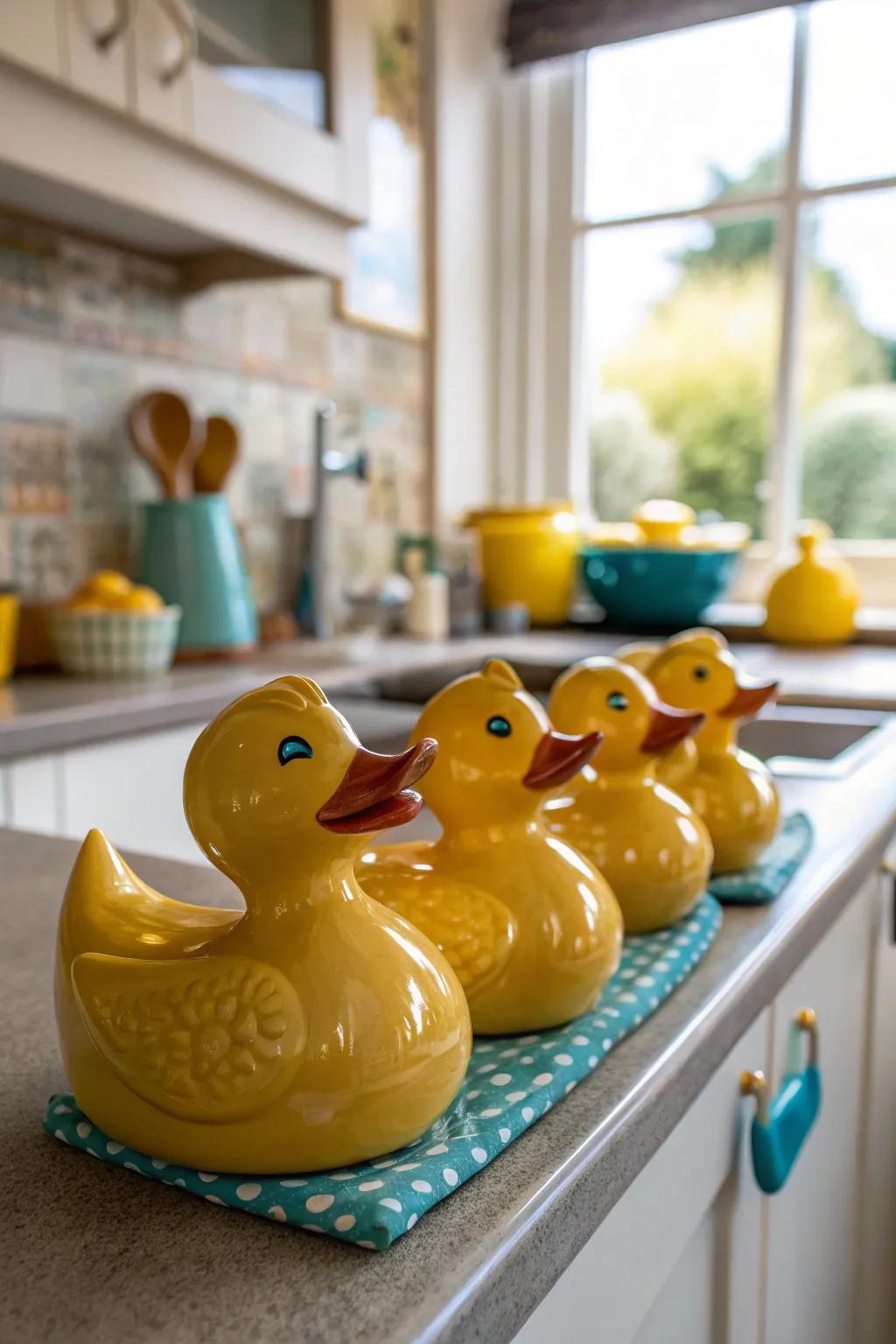 Start your day with smiles with ducklings that bring joy to your kitchen.