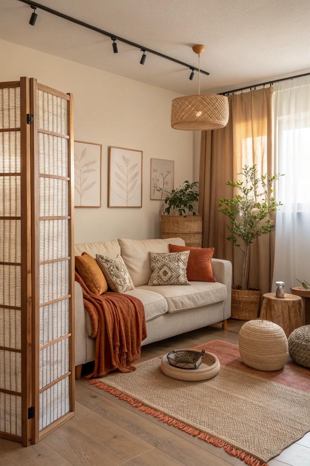 Divide and define spaces with your couch as an elegant separator.