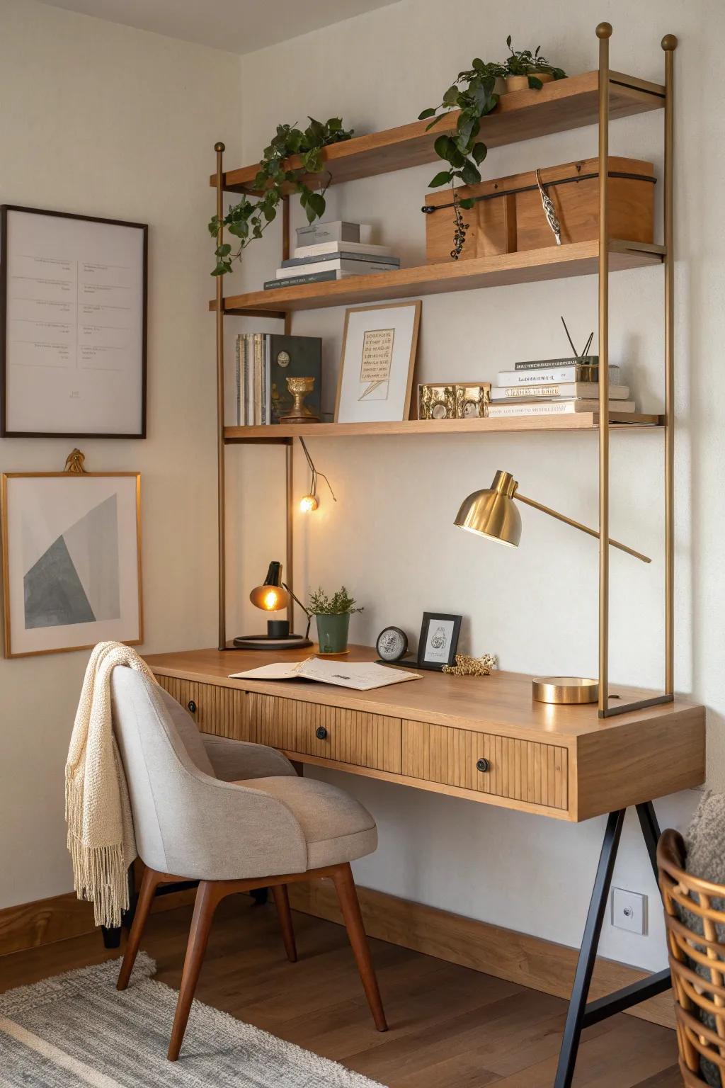 Create a compact yet efficient workspace with wall-mounted magic.