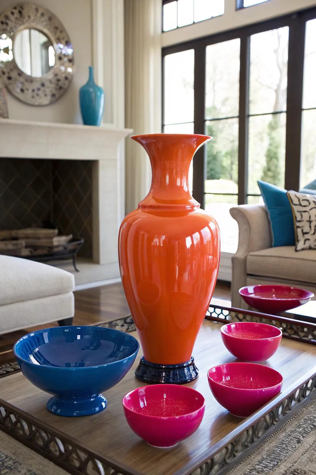 Punctuate your decor with decorative bowls and vases that add sophistication.