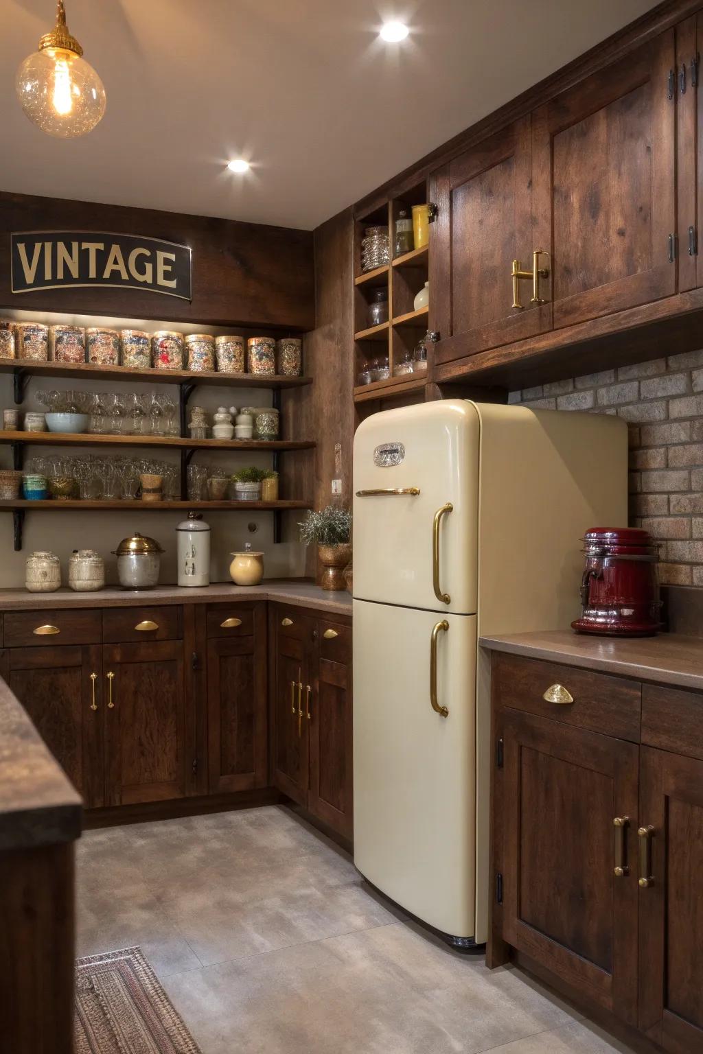 Add a nostalgic touch to your kitchen with vintage accents that exude charm.
