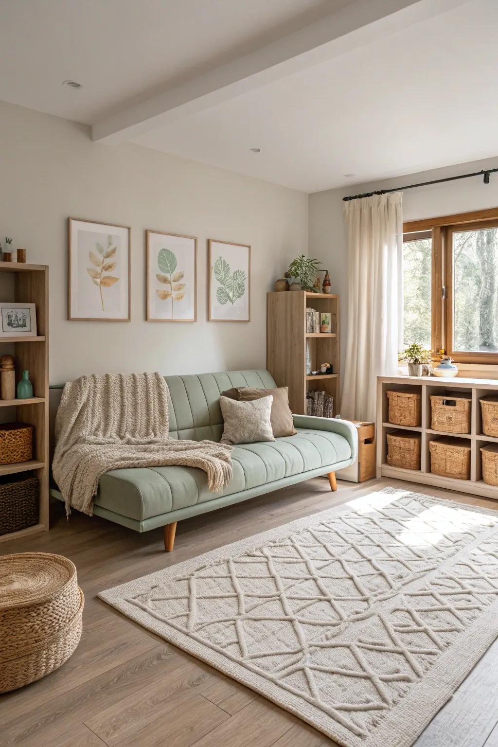 Minimalism brings serenity and functionality to family spaces. 🌟 #MinimalistHome #InteriorDesign