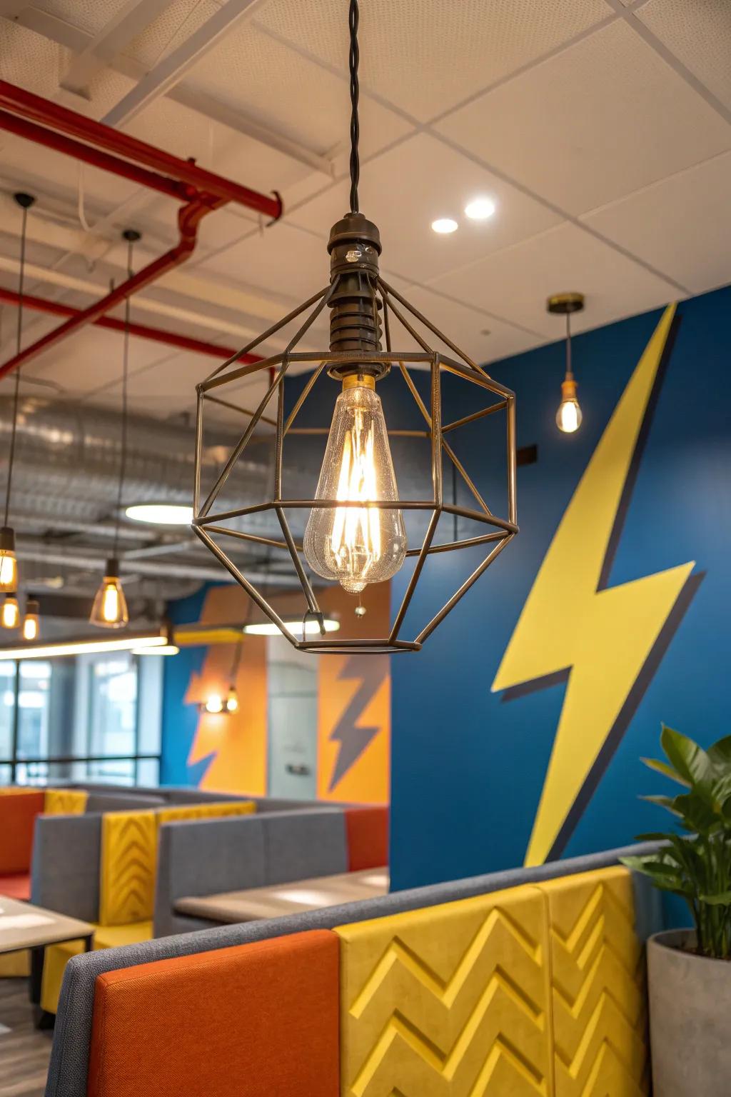 Illuminate your space with stunning statement lighting. ✨ #LightingDesign #OfficeElegance