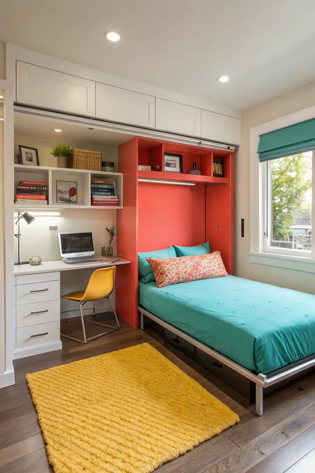 Achieve tranquility and focus with a minimalist design in your multifunctional space.